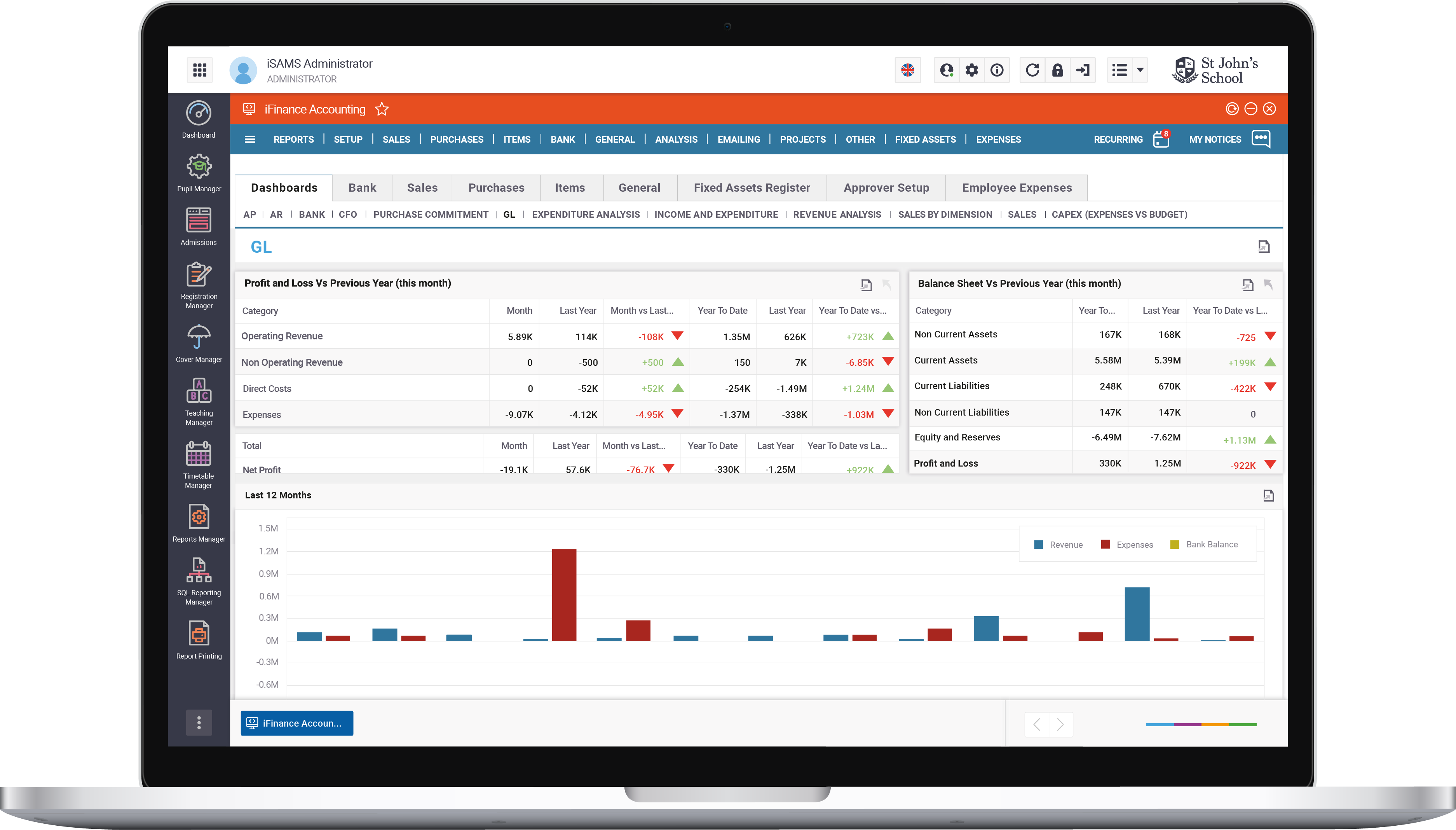 fixed asset schedule register iSAMS